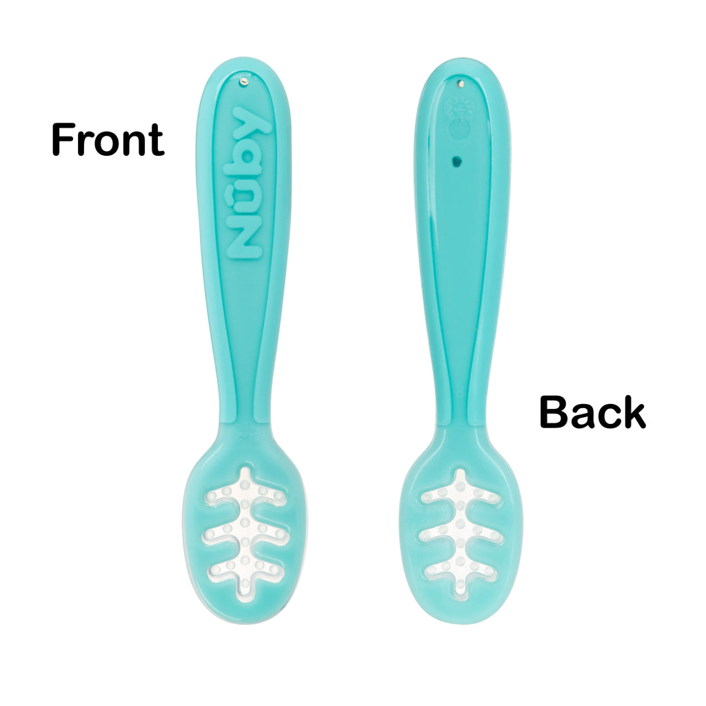 Baby's First Spoons | Aqua, Peach, & Light Blue