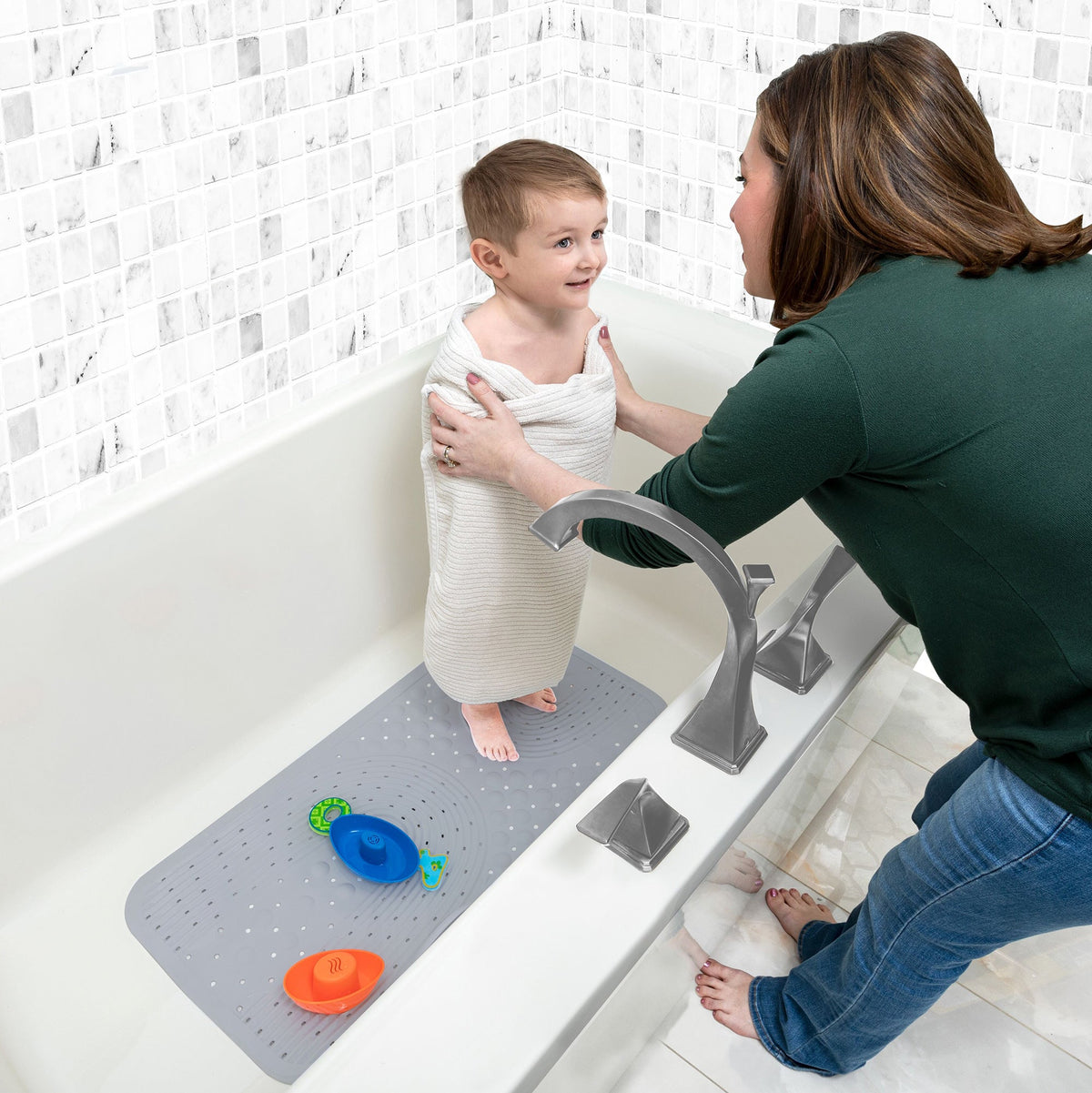 Cushioned Bath Mat | Aqua